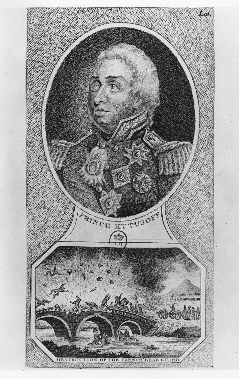 Fürst Michail Illarionowitsch Golenischtschew-Kutusow (Lithografie) von French School