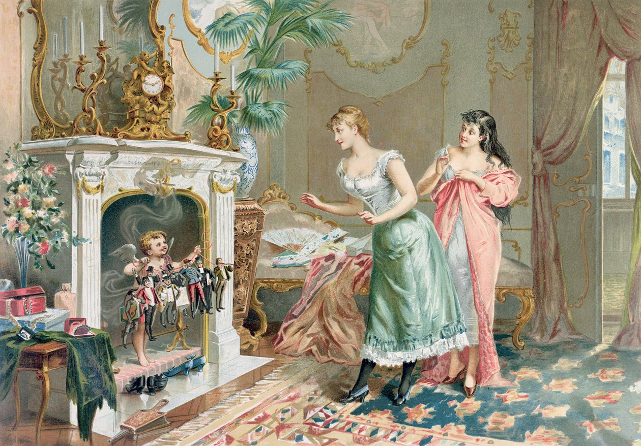 Prostituierte entdecken ihre Weihnachtsgeschenke, 1893 von French School