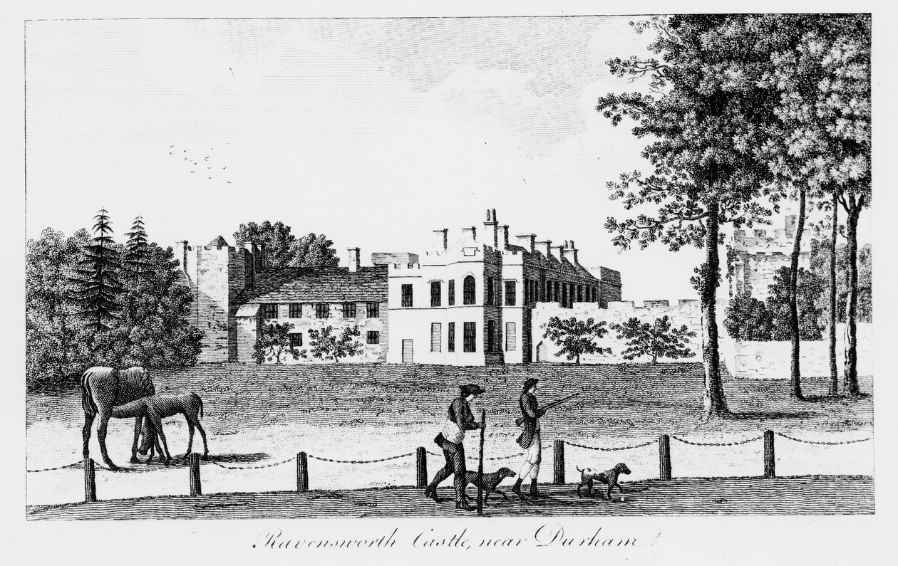 Ravensworth Castle bei Durham, 19. Jahrhundert von French School