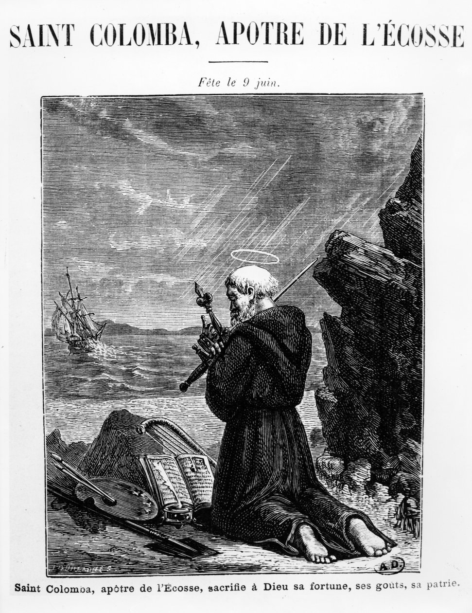 Heiliger Kolumba, Apostel von Schottland von French School