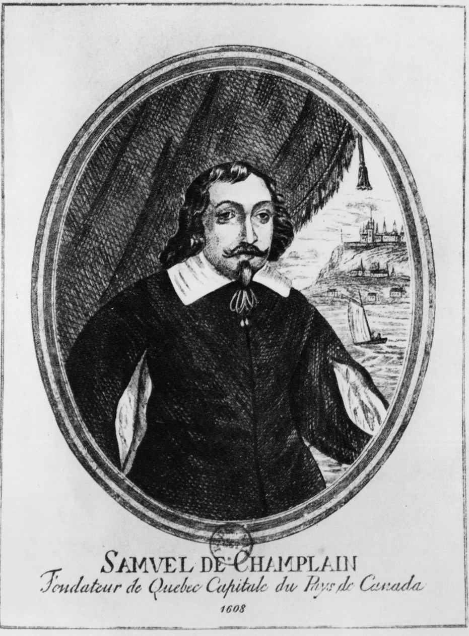 Samuel de Champlain (1570-1635), anonyme Gravur. von French School