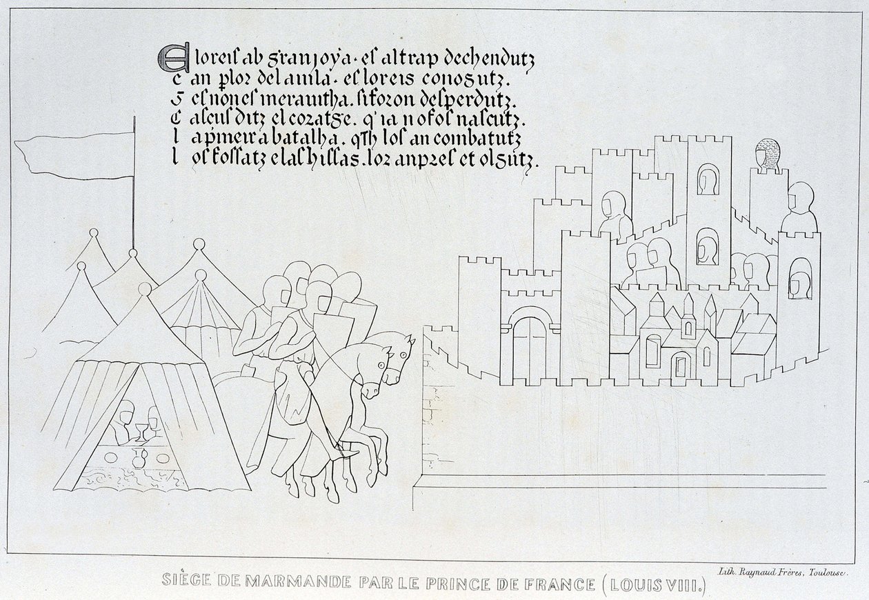 Belagerung von Marmande durch Ludwig VIII. von French School