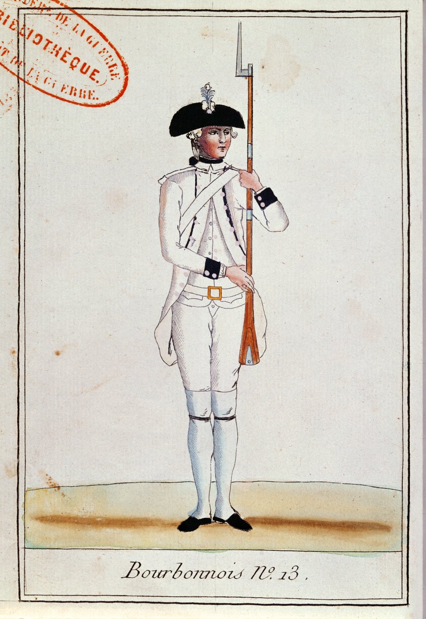 Soldat des Regiments de Bourbonnois, ca. 1780 von French School
