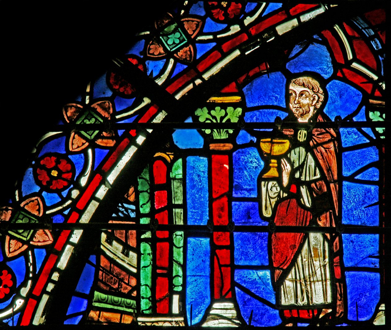 St. Cheron Fenster: Priester mit Kelch von French School