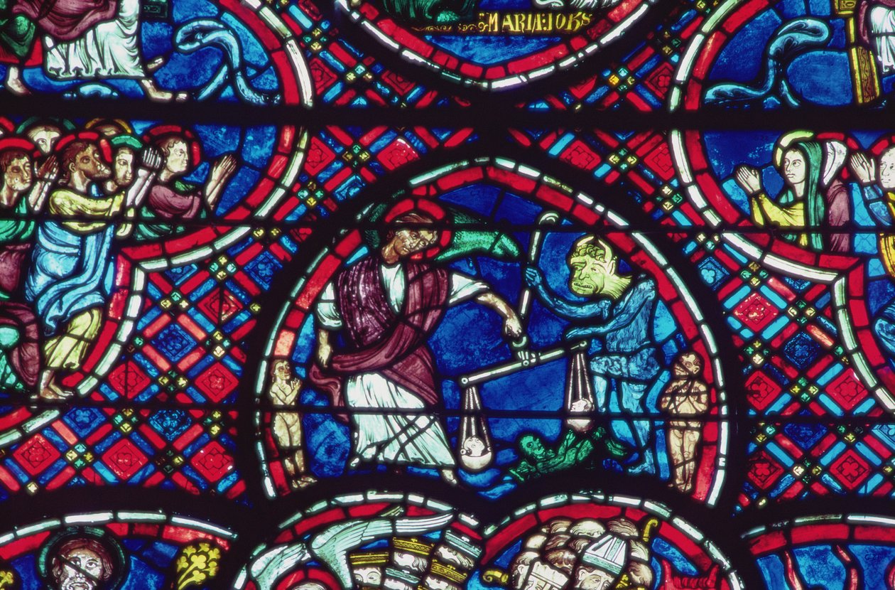 St. Michael wiegt Seelen, 13. Jahrhundert von French School