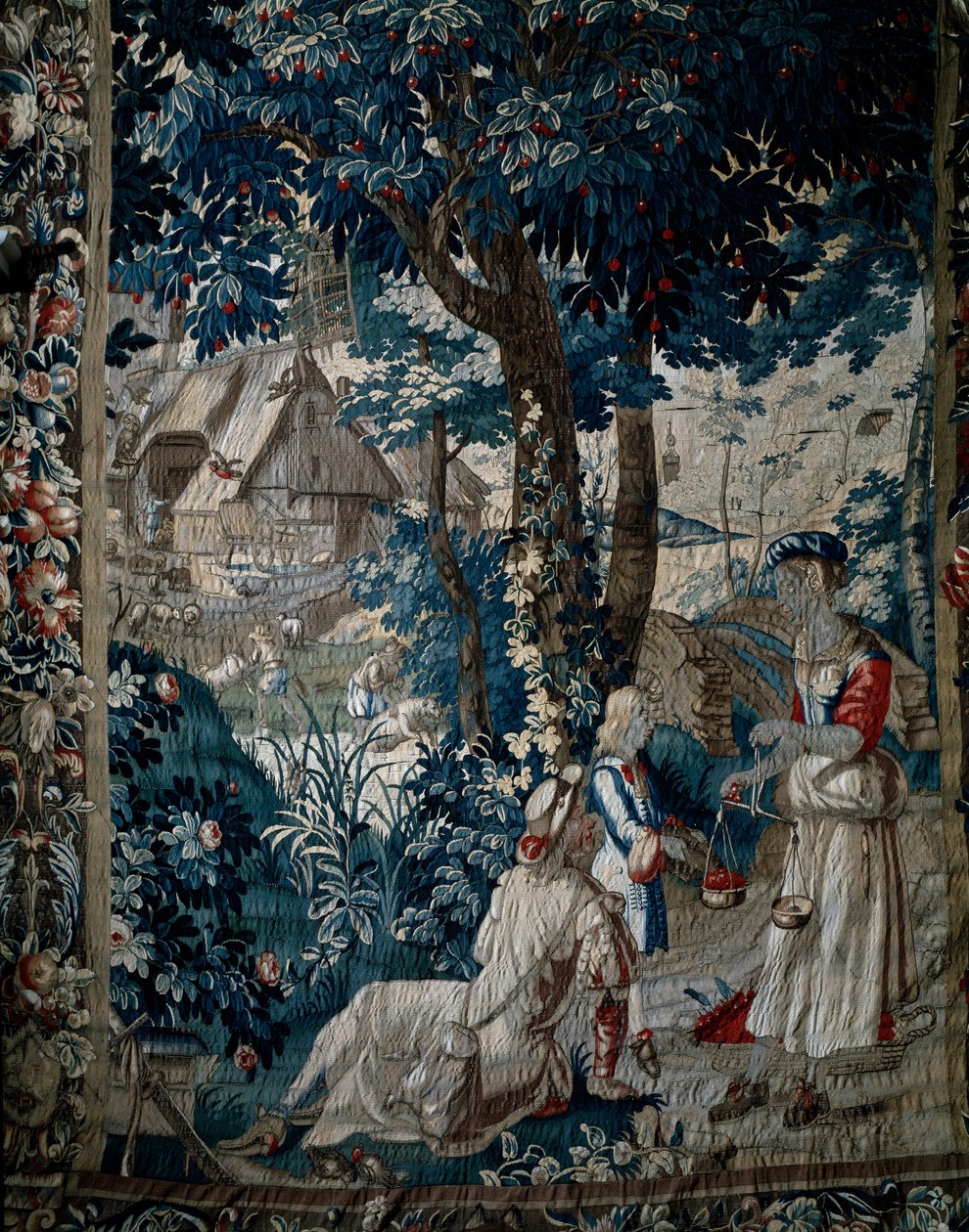 Sommer, Kirschenverkauf (Wandteppich) von French School