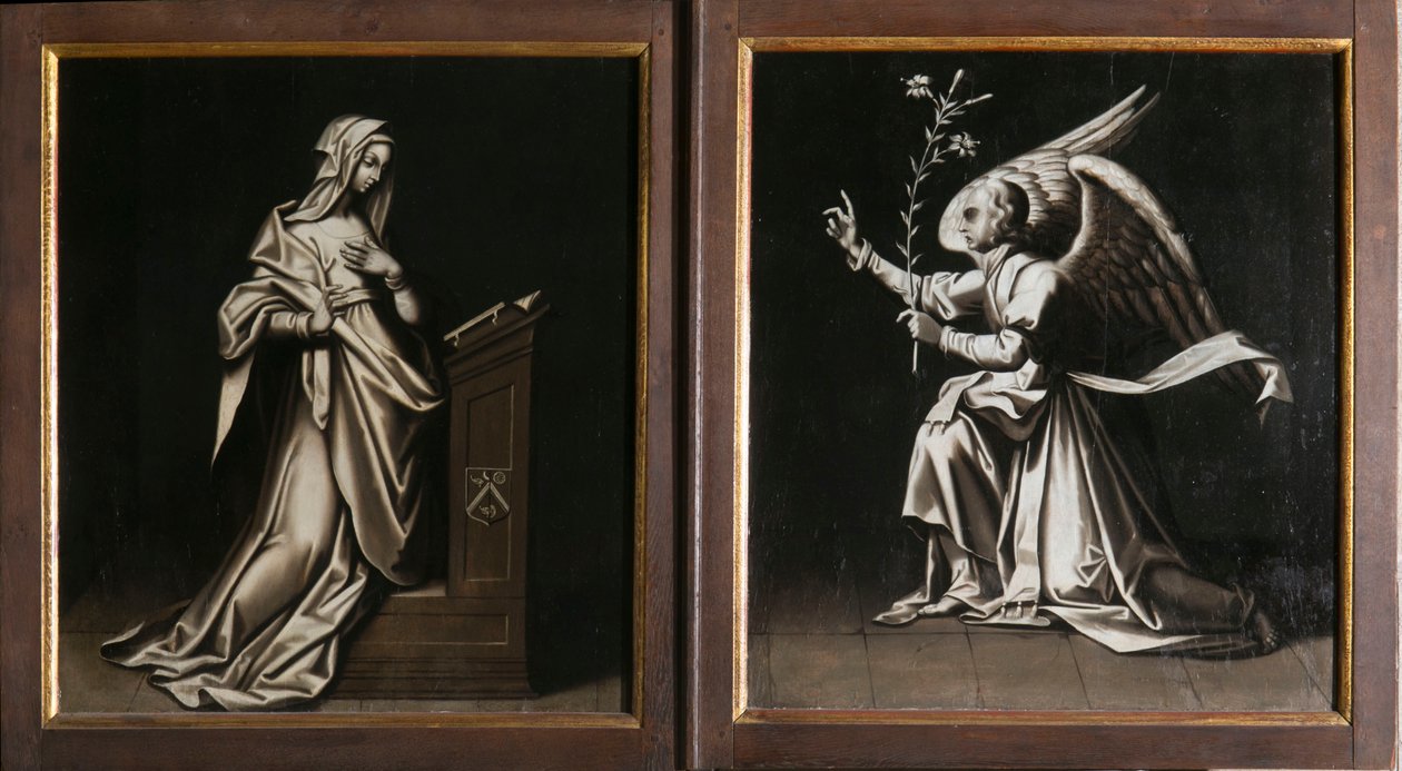 Die Verkündigung. Triptychon von Aubery von French School