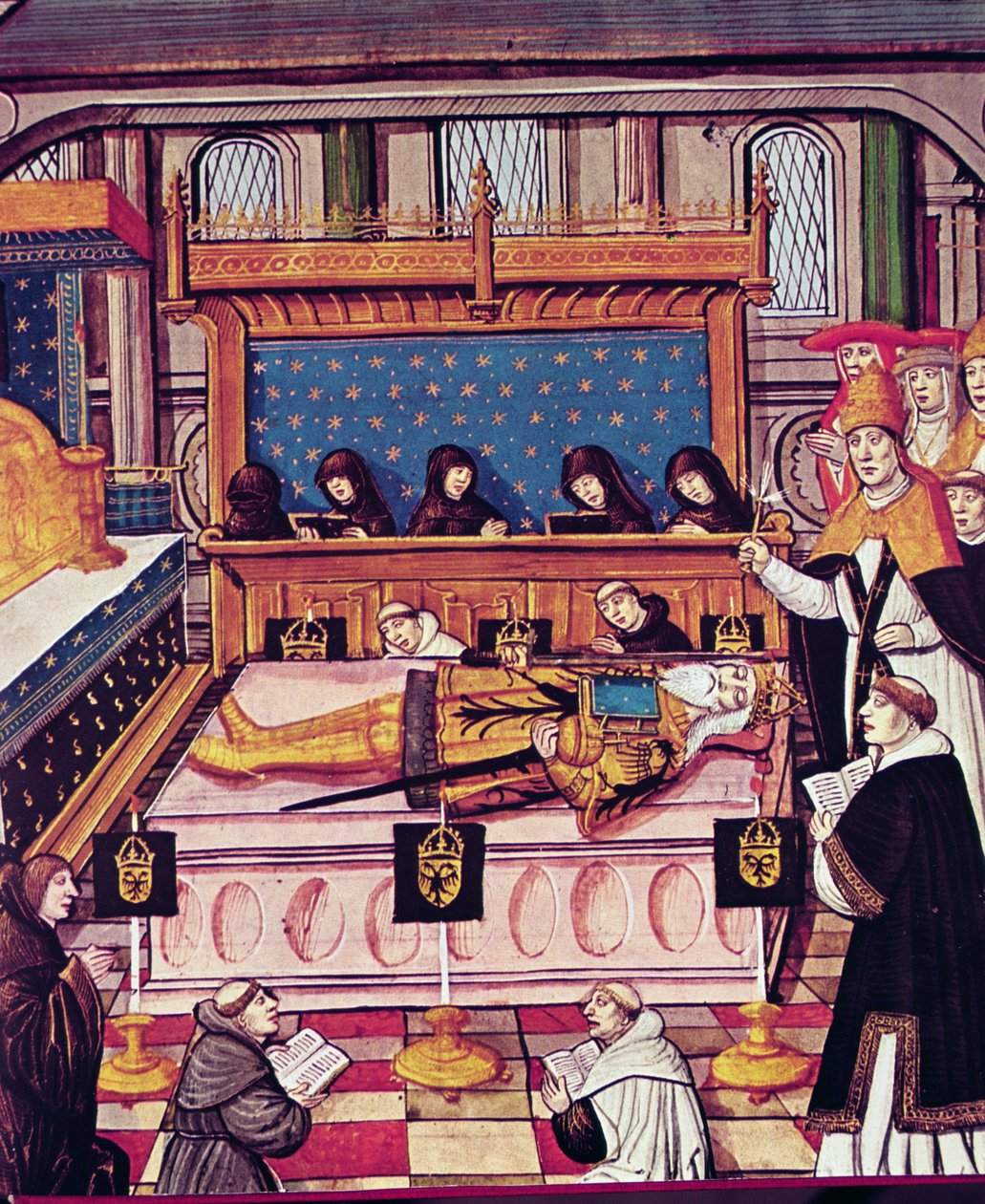 Der Tod Karls des Großen im Jahr 814 von French School