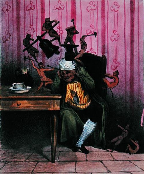 Der Kopfschmerz, ca. 1840 von French School