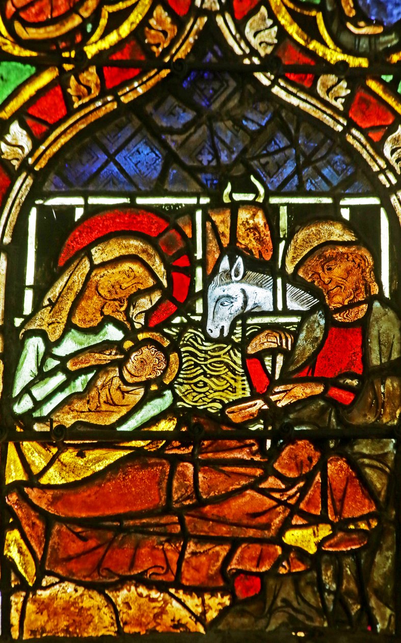 Die Geburt Christi (Buntglas) von French School