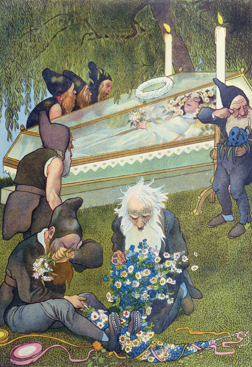 Die sieben Zwerge trauern um Schneewittchen, 1911 von French School