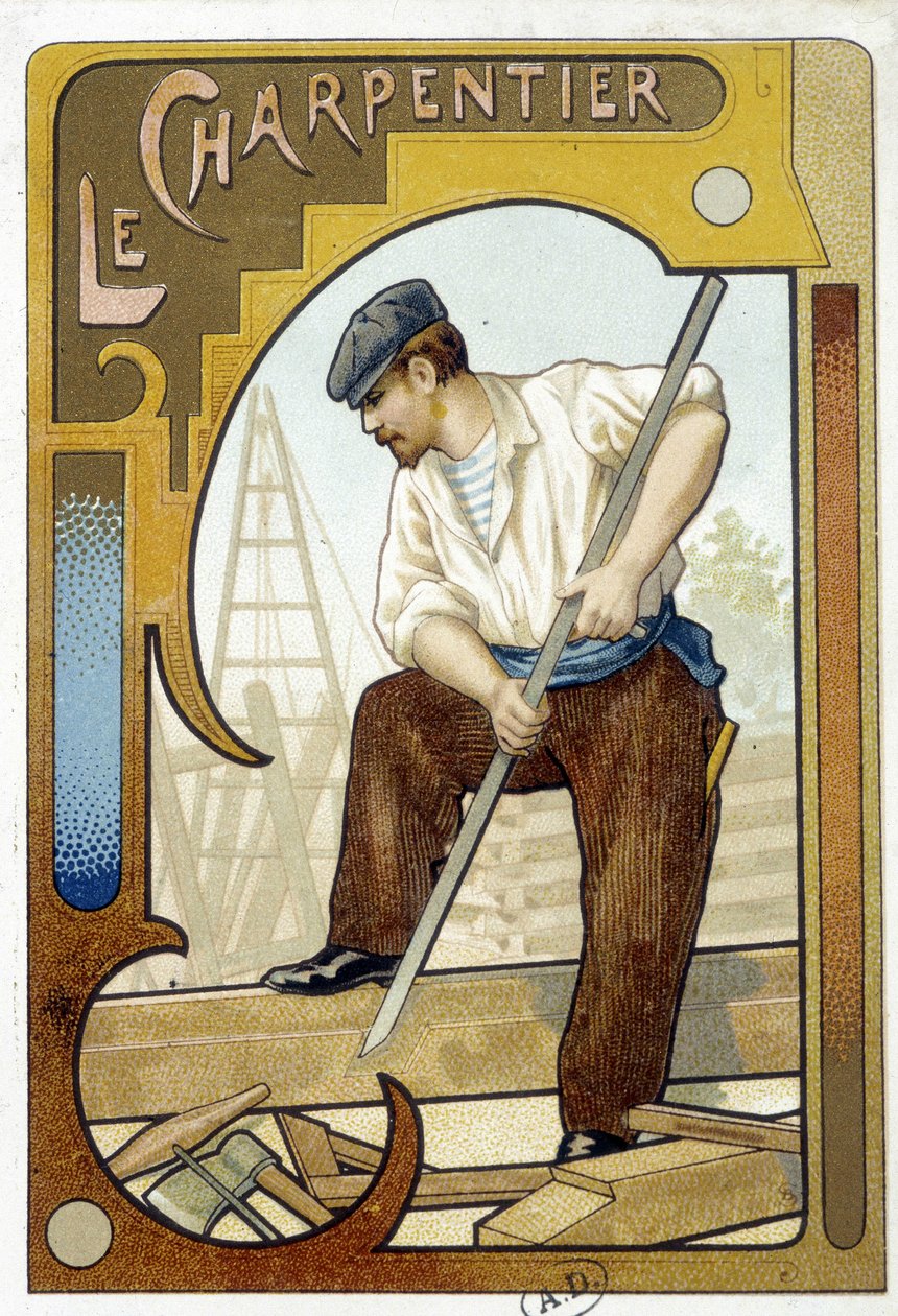 Der Zimmermann - Chromo von French School