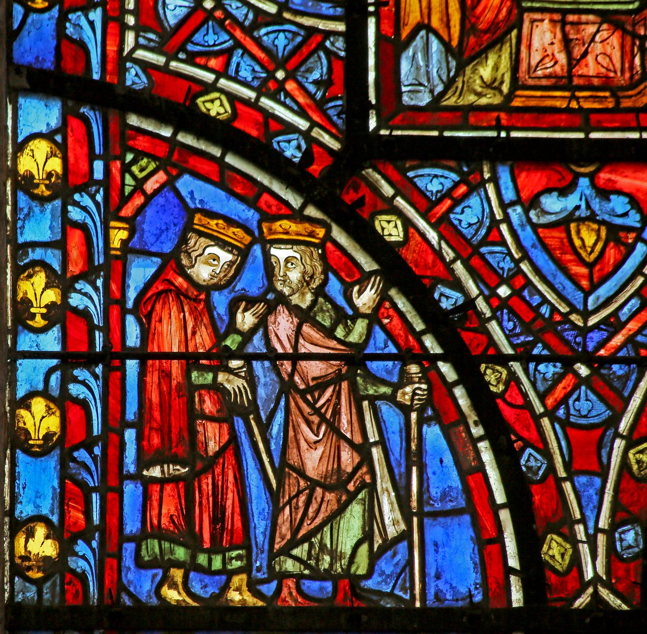 Zwei der Heiligen Drei Könige nähern sich Herodes von French School