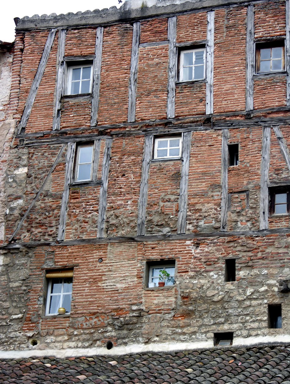 Ansicht eines mittelalterlichen Hauses von French School