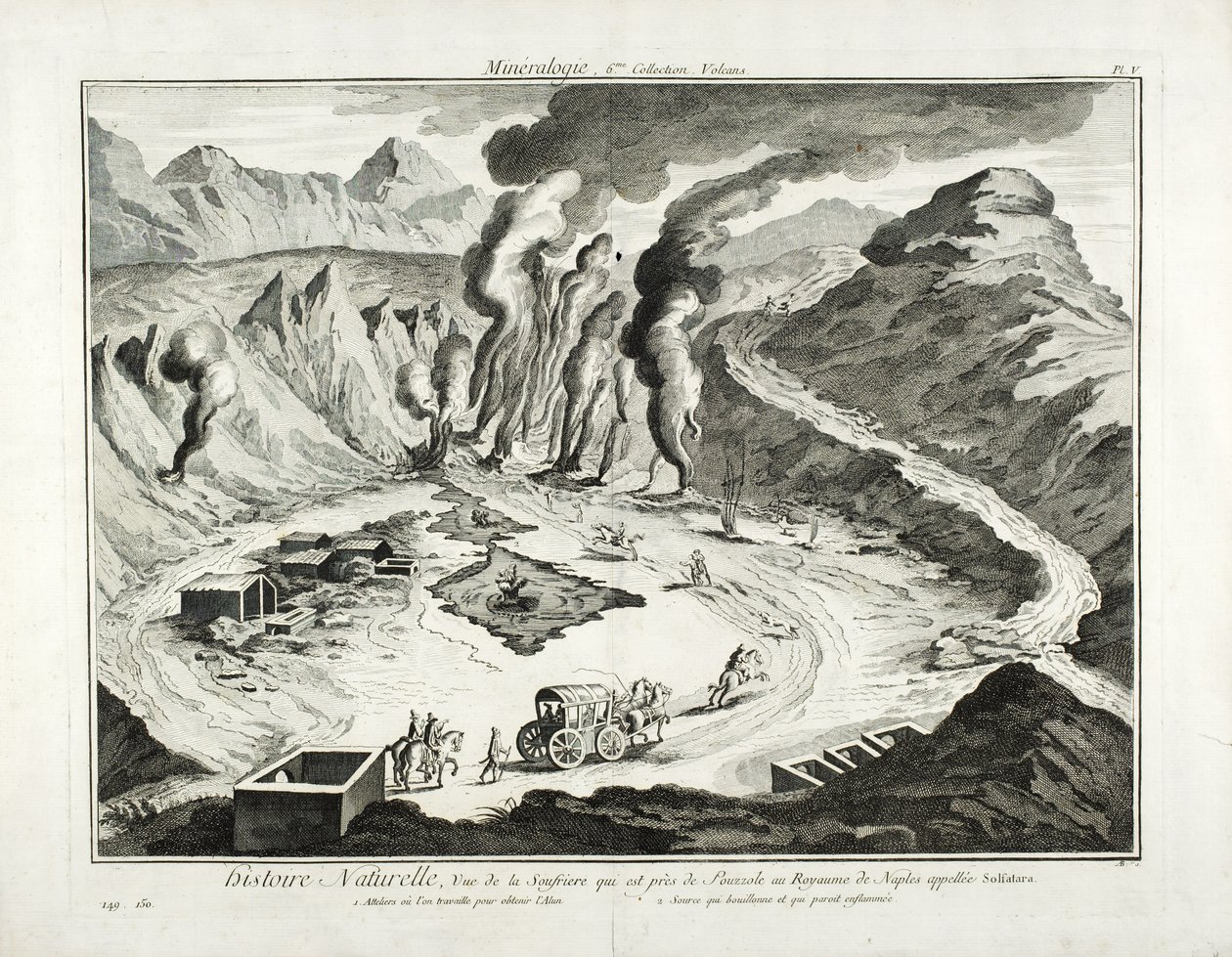 Ansicht des Solfatara-Vulkans, Pozzuoli, Neapel von French School