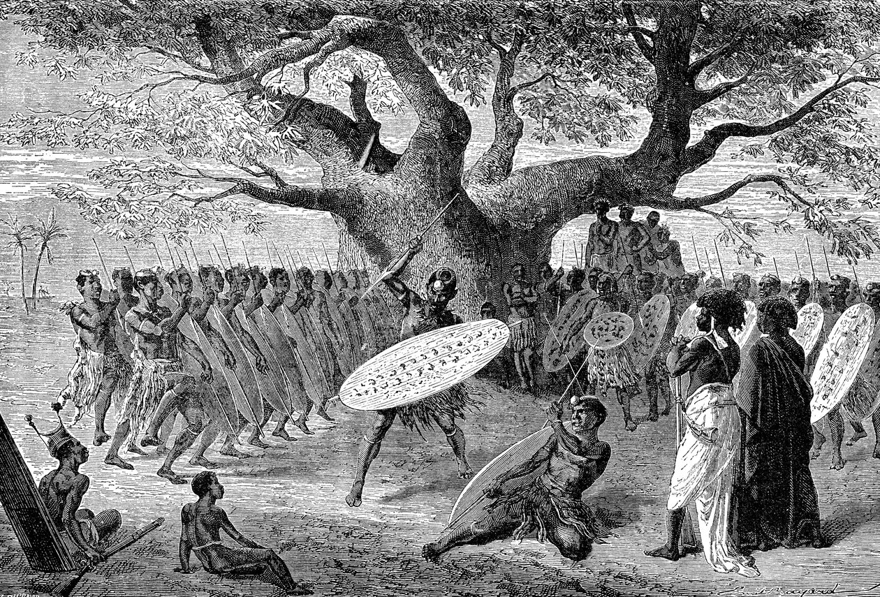 Krieger der Kaffern Zulus, Südafrika von French School