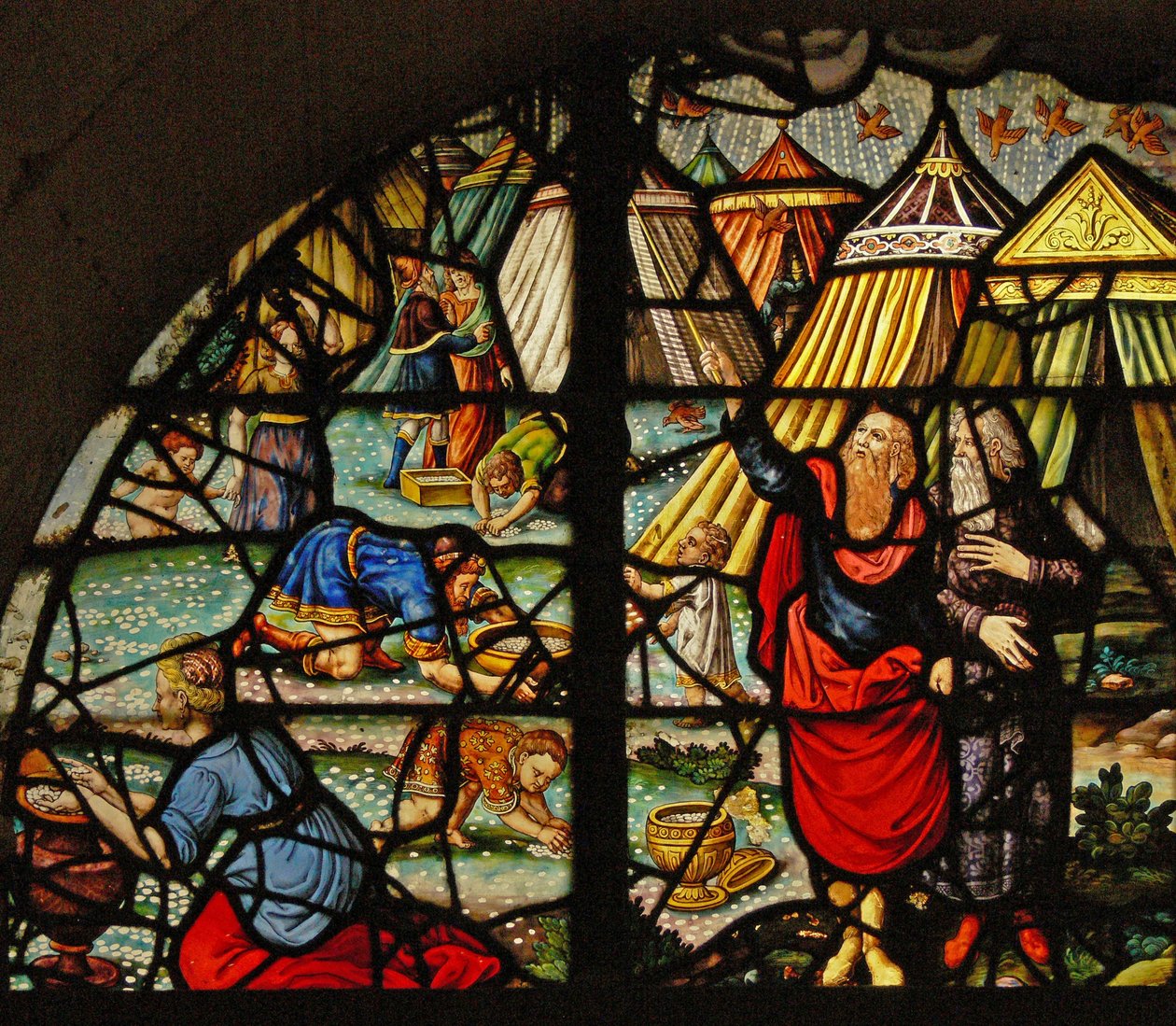 Fenster Charnier-10 zeigt Manna vom Himmel. von French School