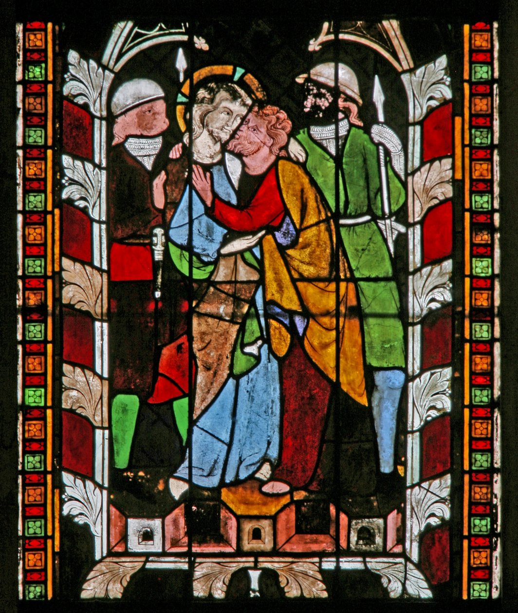 Fenster N-chapB mit dem Verrat durch Judas von French School