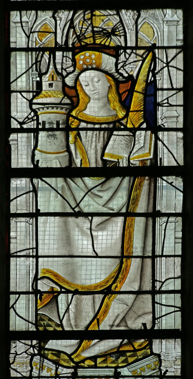 Fenster mit der Heiligen Barbara von French School