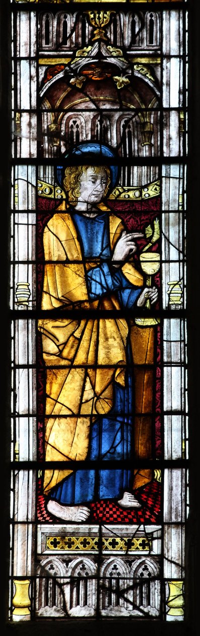 Fenster w0 mit Darstellung des Heiligen Johannes von French School
