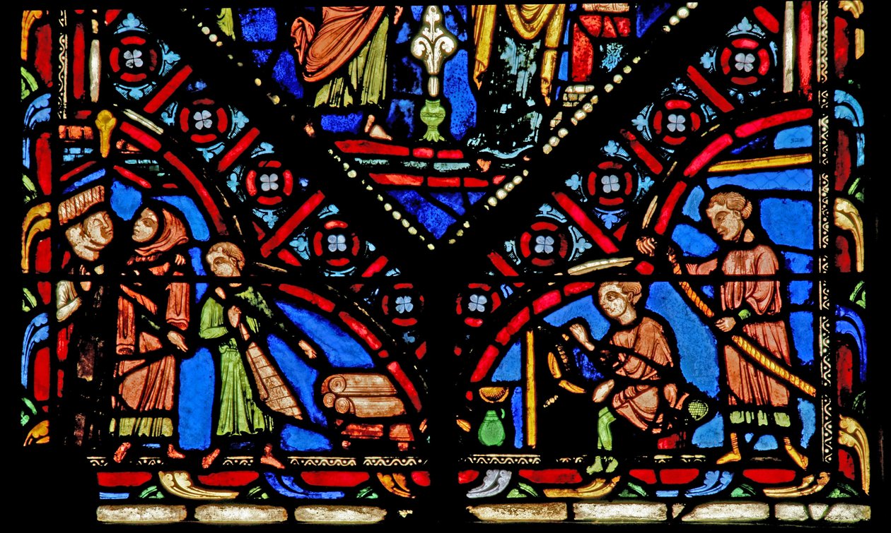 Fenster w0 mit fünf Handwerkerspendern von French School