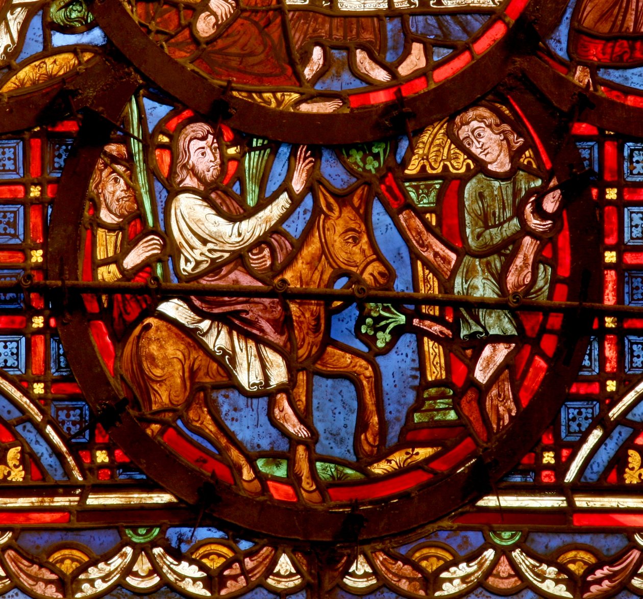 Fenster w0 mit dem Einzug in Jerusalem von French School