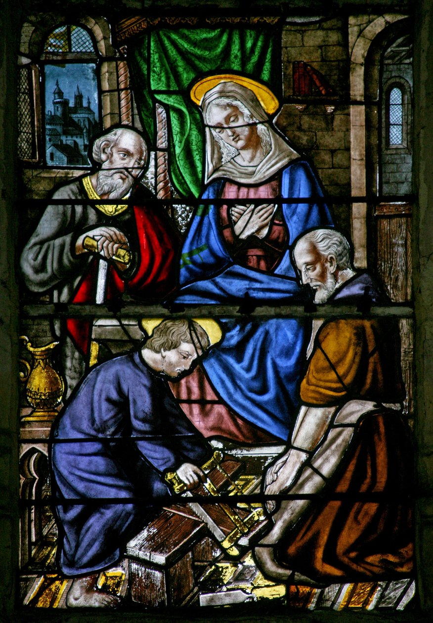 Fenster w1, Jesus als Zimmermann von French School