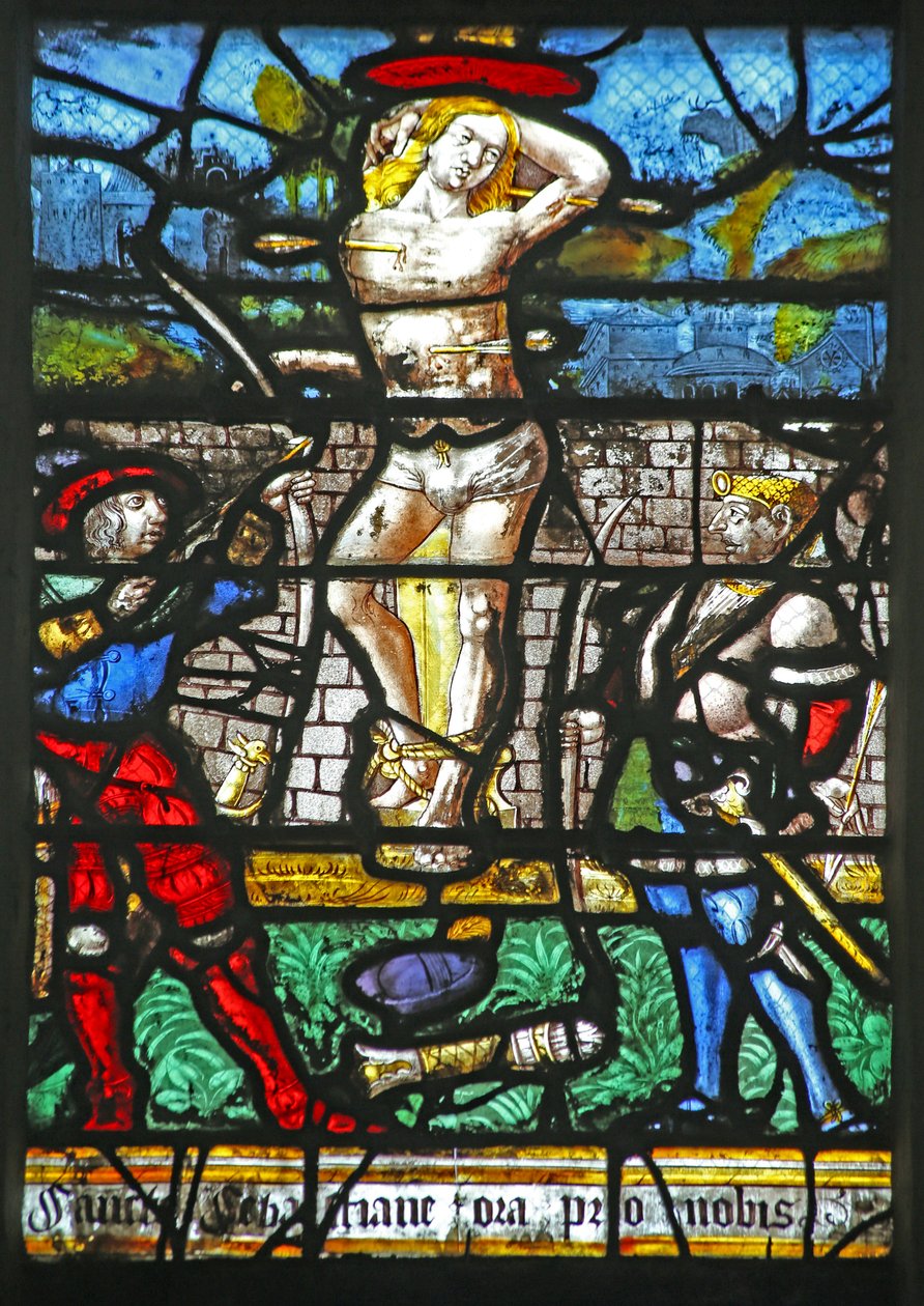 Fenster w20, St. Sebastian darstellend von French School