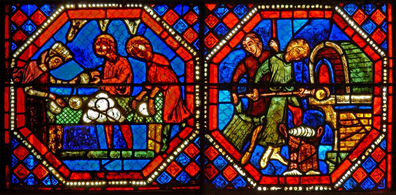 Fenster w22 zeigt Stifter - Bäcker von French School