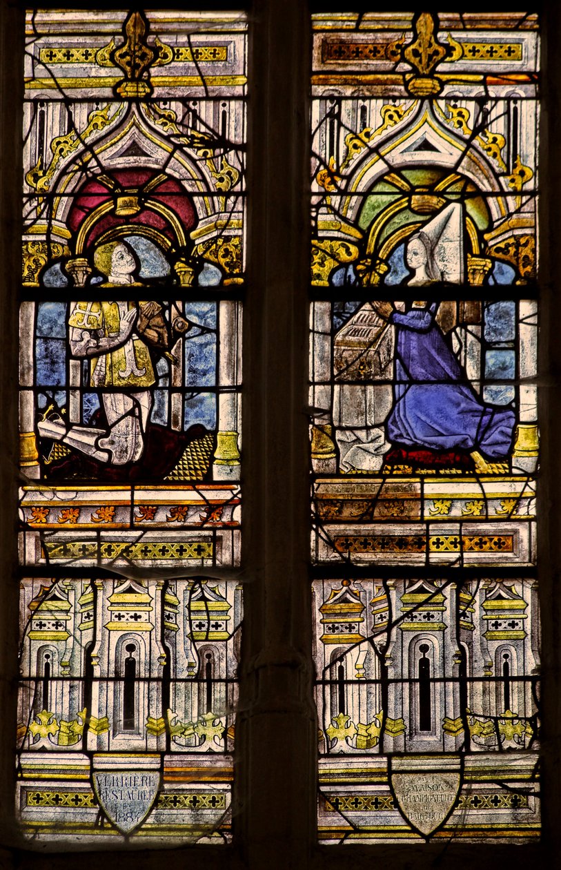Fenster w3 mit Darstellung von Stiftern von French School
