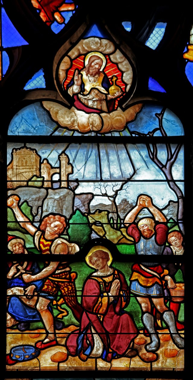 Fenster w46 mit dem Martyrium des heiligen Stephanus von French School