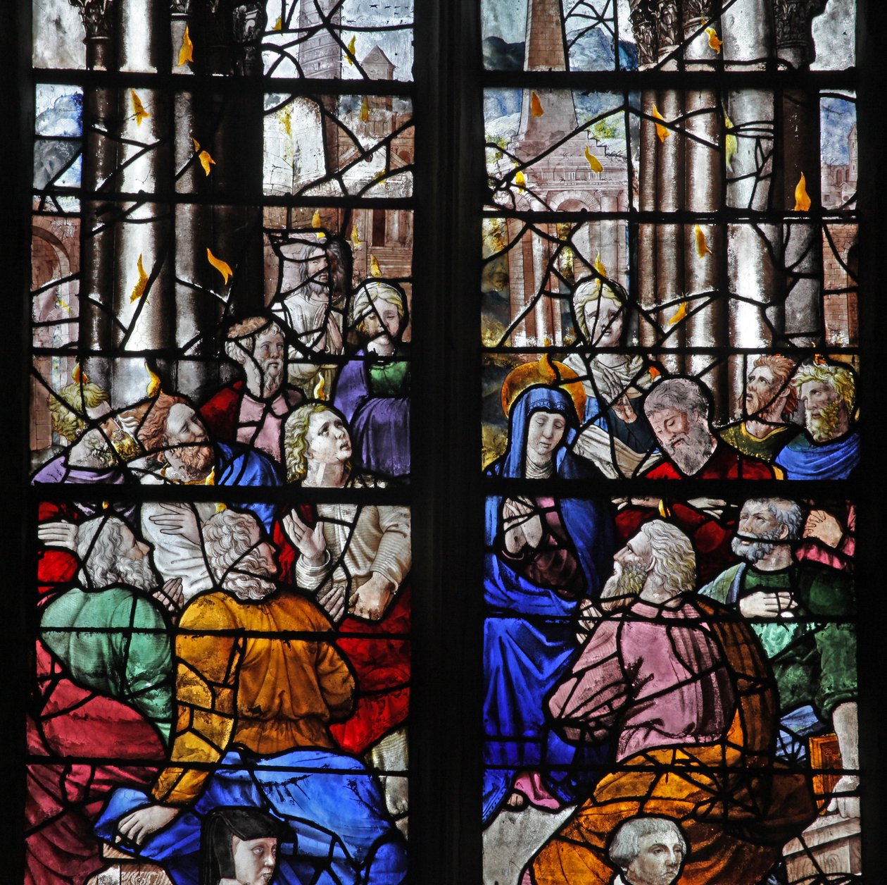 Fenster w5 zeigt Pfingsten von French School
