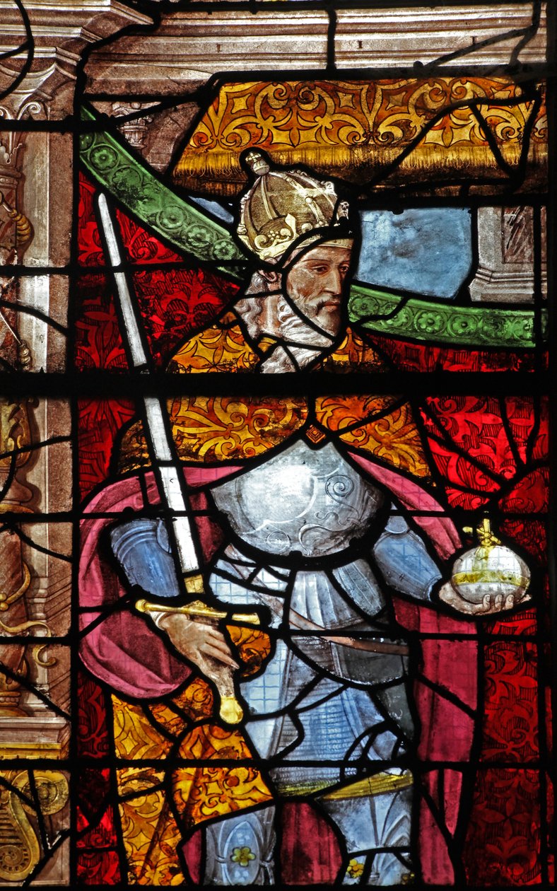 Fenster w6 zeigt Karl den Großen von French School