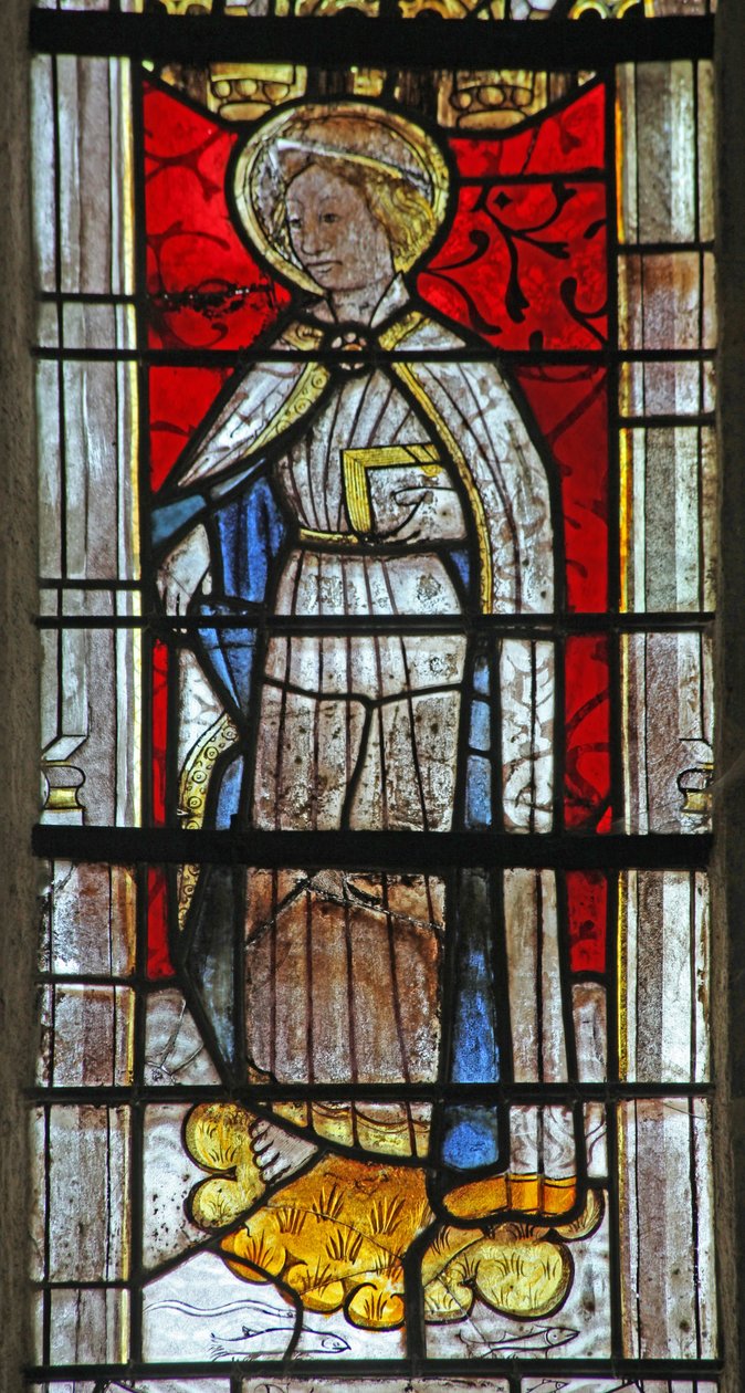 Fenster w6 mit Darstellung des Heiligen Psalmet von French School
