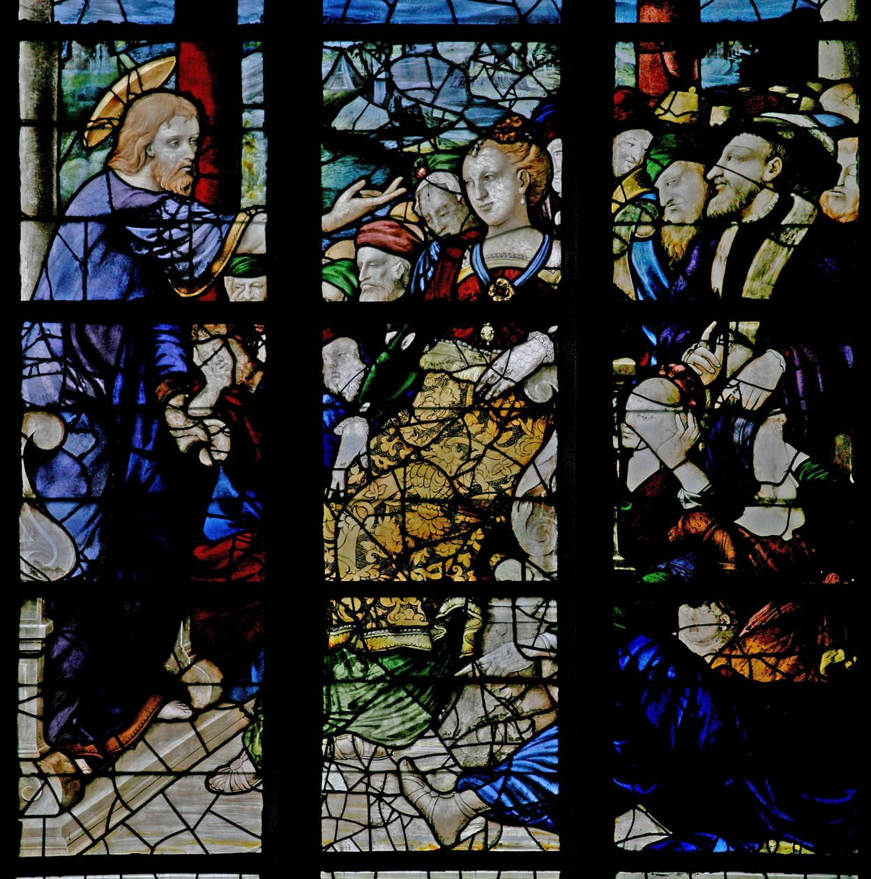 Fenster w7, Darstellung von Christus predigend von French School