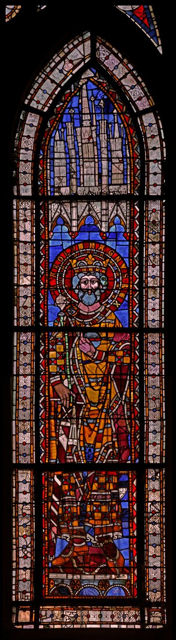 Fenster w9 mit Karl dem Großen von French School