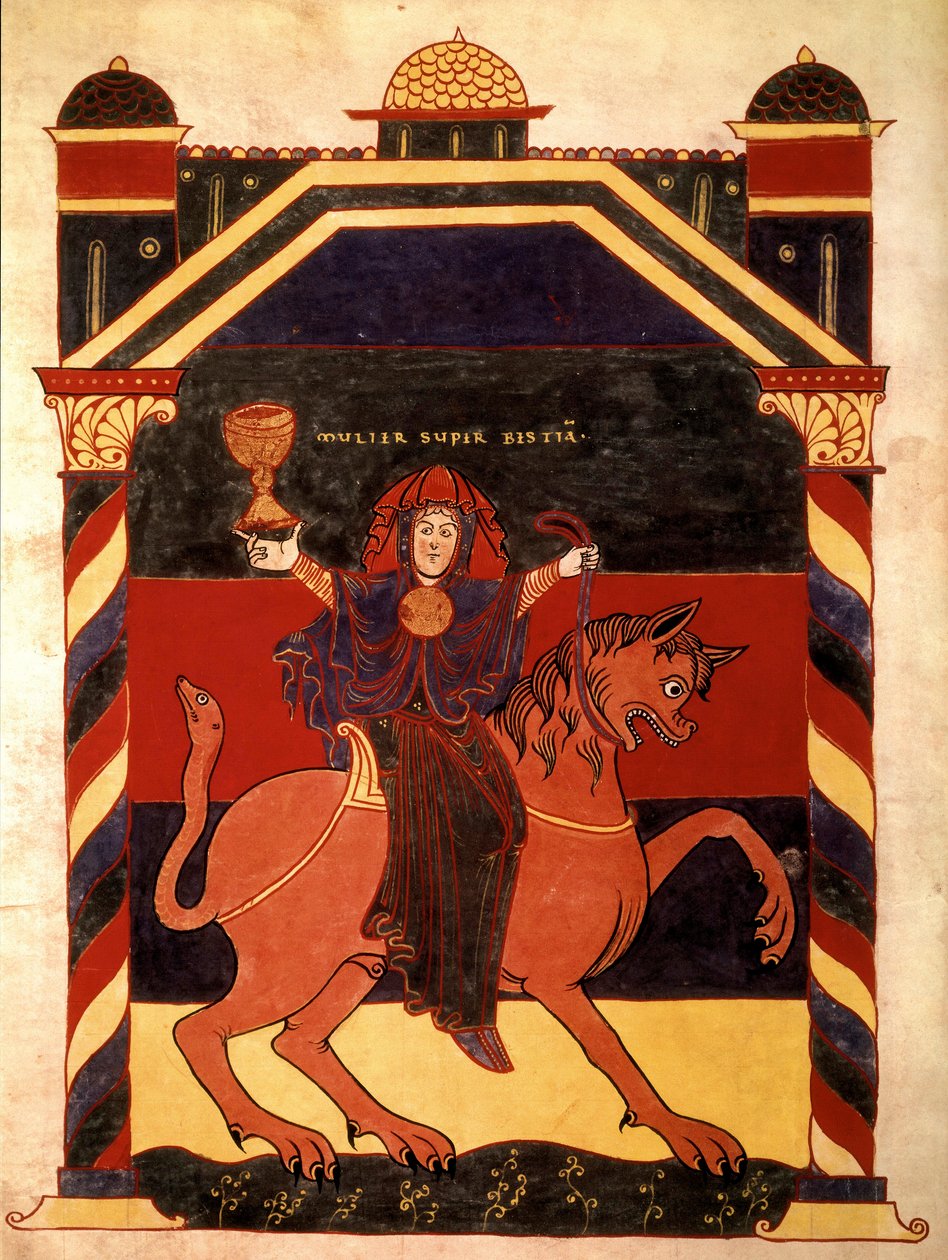 Frau auf dem Tier (monströs) von French School