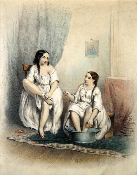 Frauen bei ihrer Toilette von French School