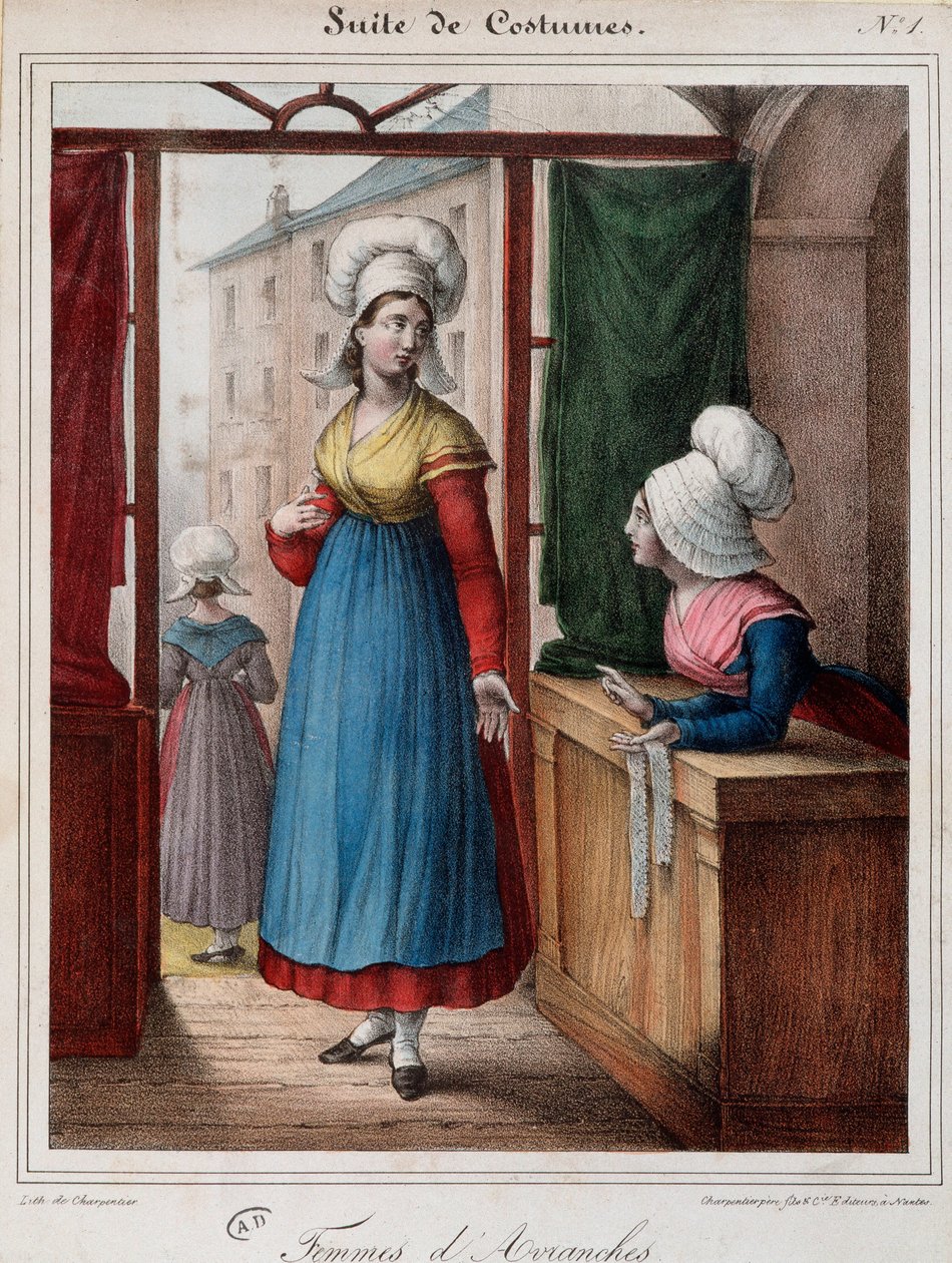 Frauen von Avranches (Manche) - Lithographie von French School