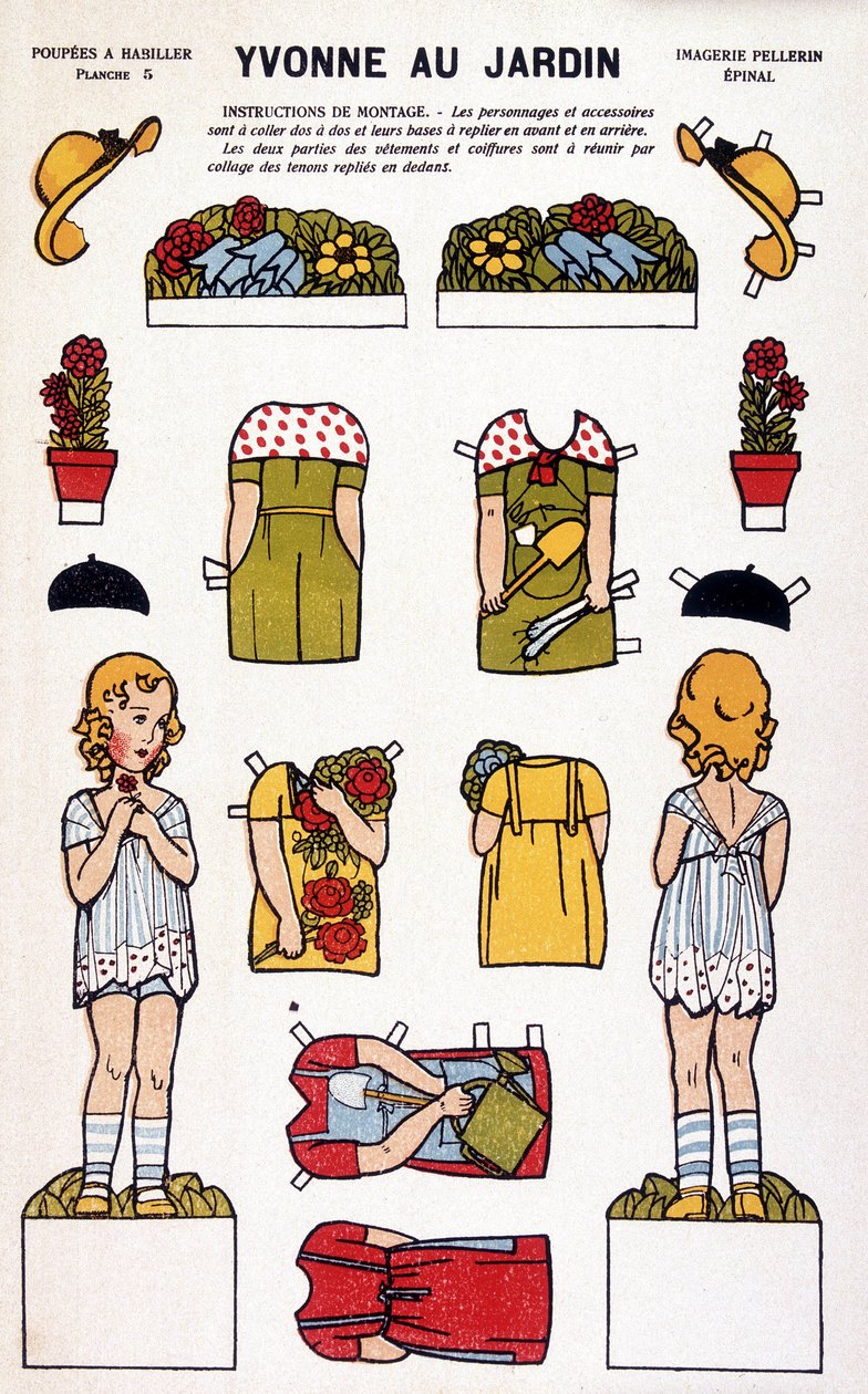Yvonne im Garten: Scherenschnitt. 19. Jahrhundert von French School