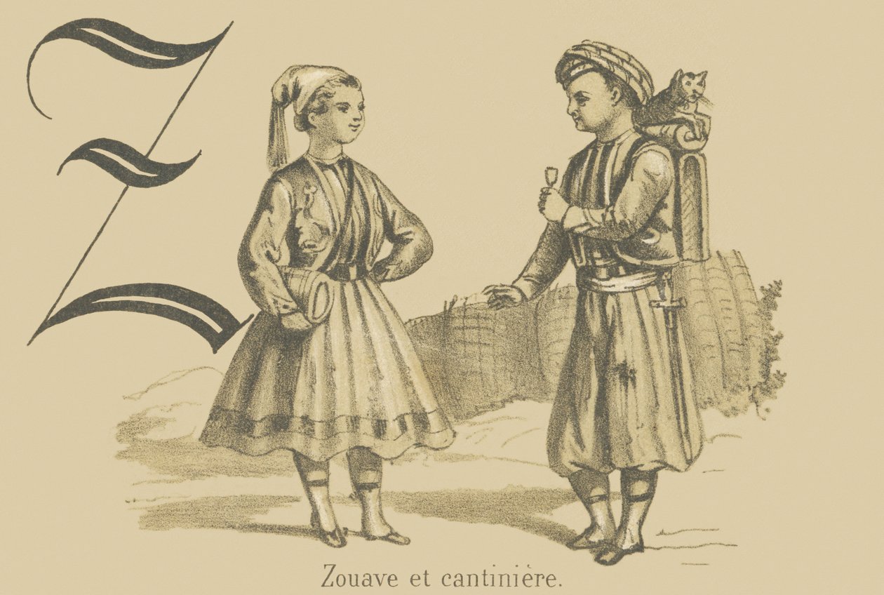 Zouave und Kantiniererin von French School