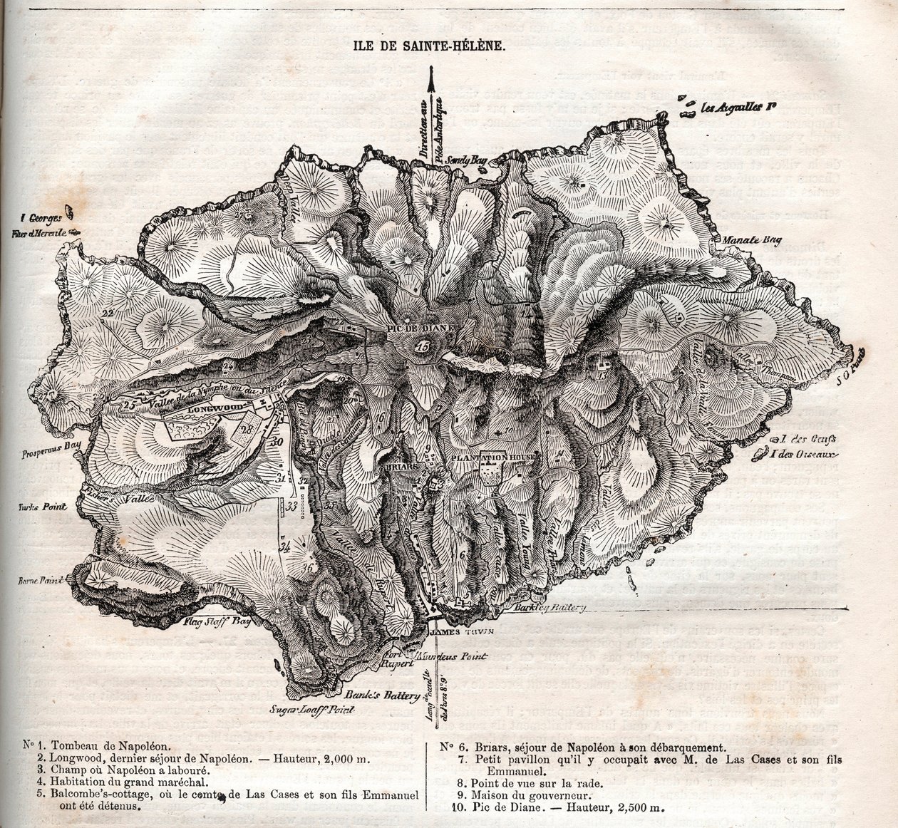 Karte der Insel St. Helena (Gravur) von French School