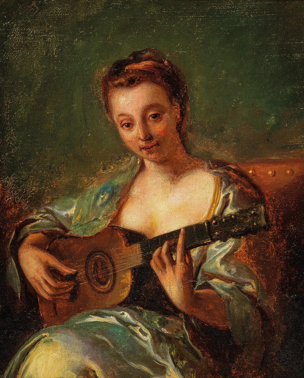 Gitarre spielende Dame 18. Jh. von French School