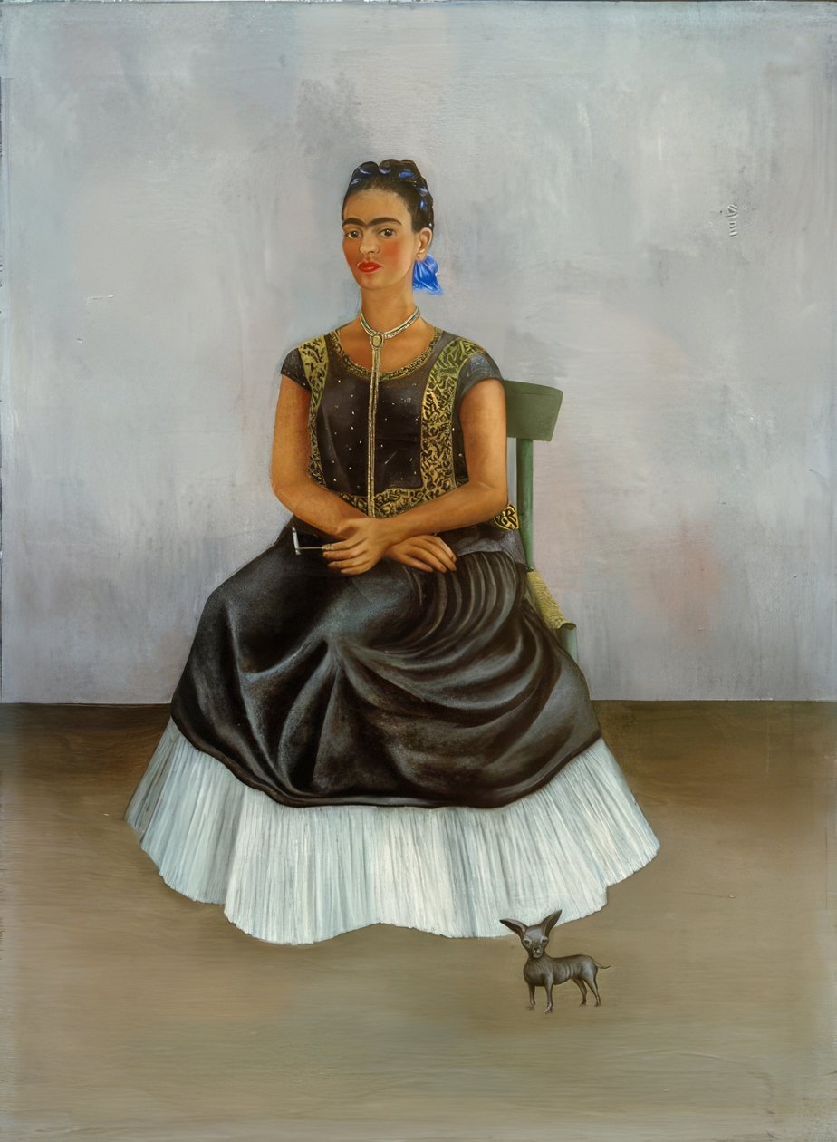 Itzcuintli-Hund mit mir (Selbstbildnis) von Frida Kahlo