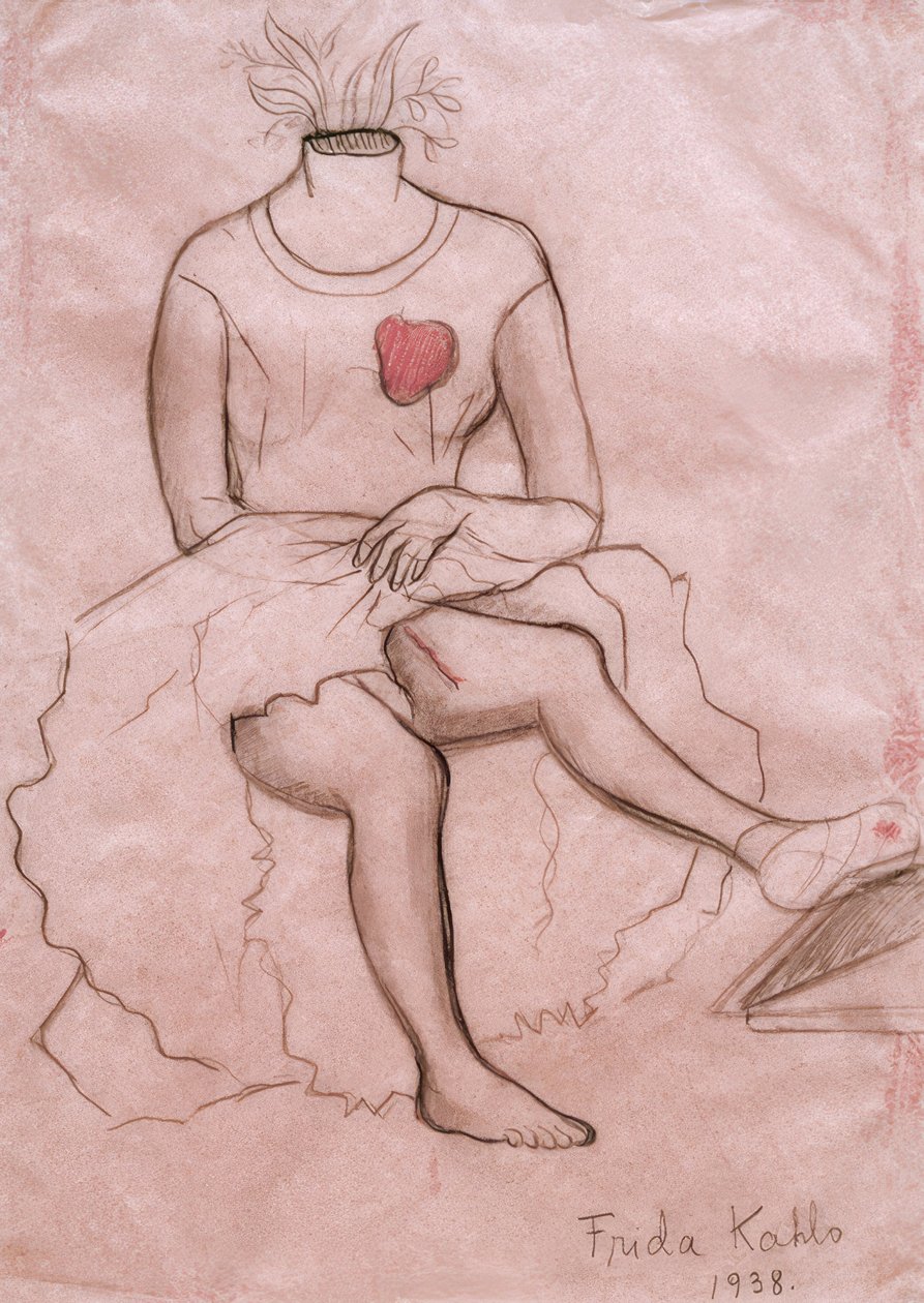Selbstbildnis die Narbe zeigend von Frida Kahlo
