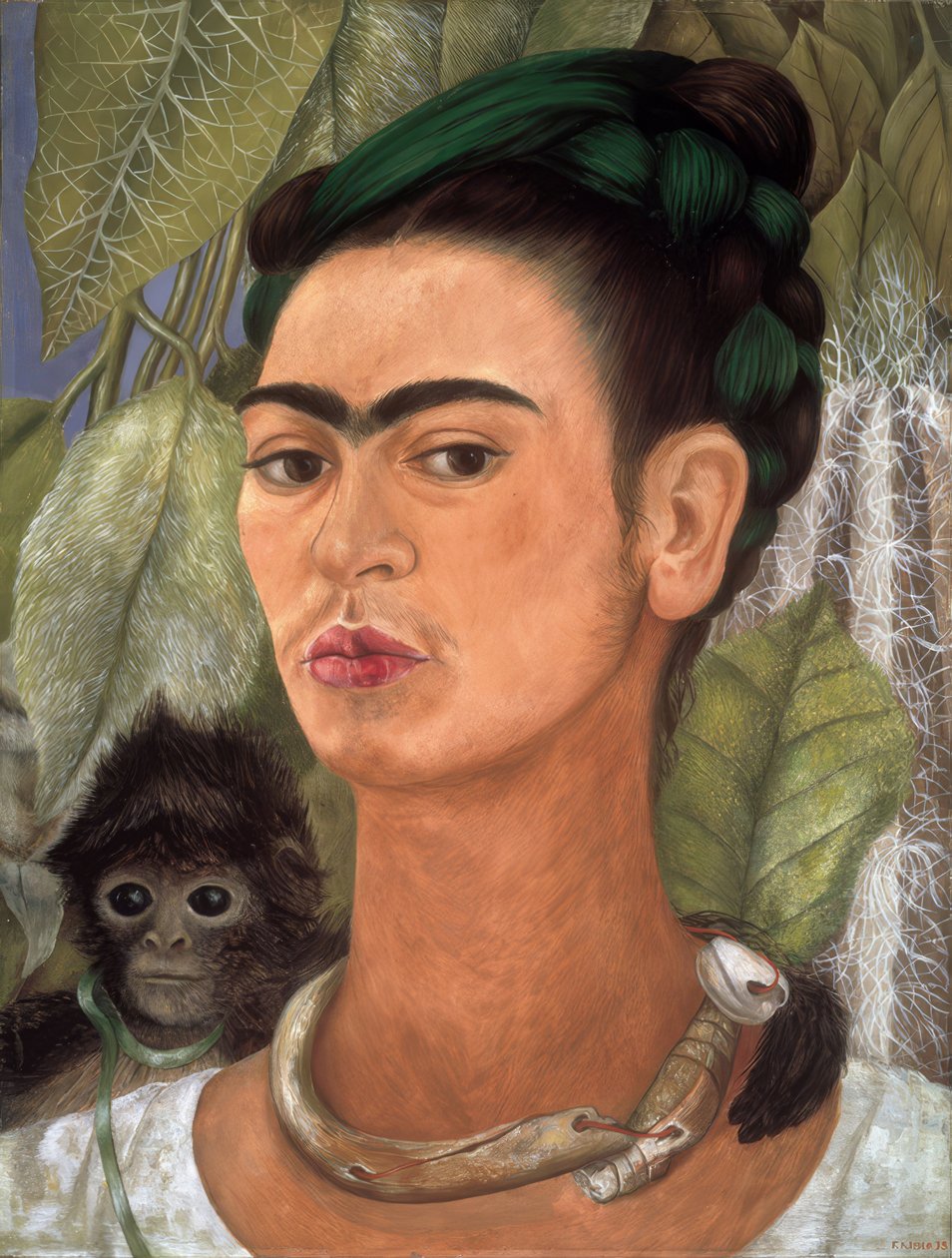 Selbstporträt mit Affe von Frida Kahlo