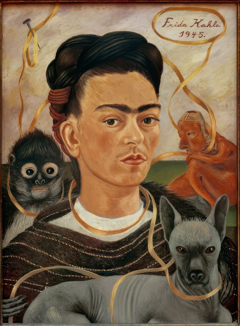 Selbstporträt mit kleinen Affen von Frida Kahlo