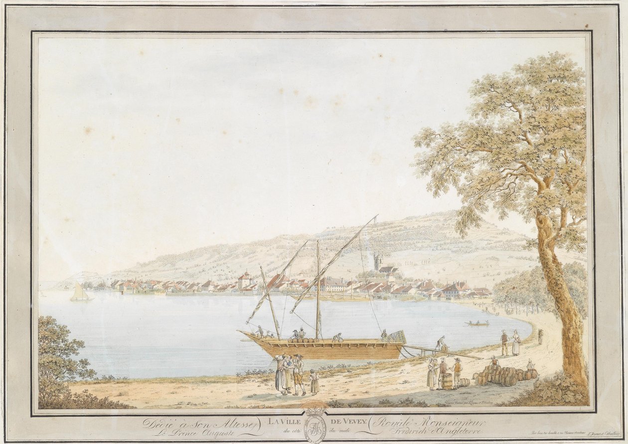 Blick auf Vevey am Genfer See von Friedrich Georg Wexelberg