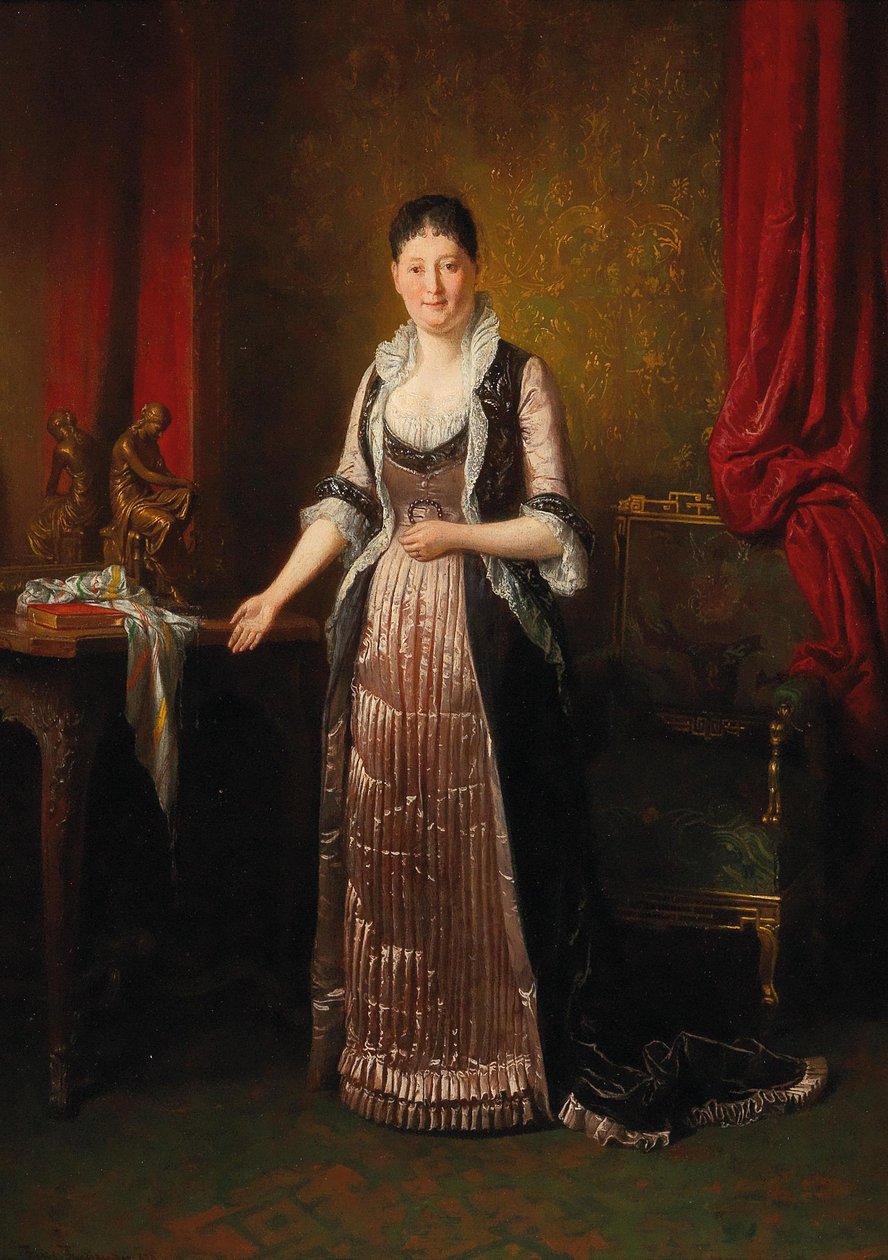 Großbürgerliches Interieur mit Damen von Friedrich Ritter von Friedlander Malheim