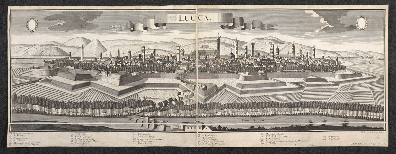 Ansicht von Lucca von Friedrich Bernhard Werner
